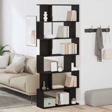 vidaXL Βιβλιοθήκη Μαύρη Δρυς 80x24x190,5cm από Τεχνητό Ξύλο 1 τεμ.