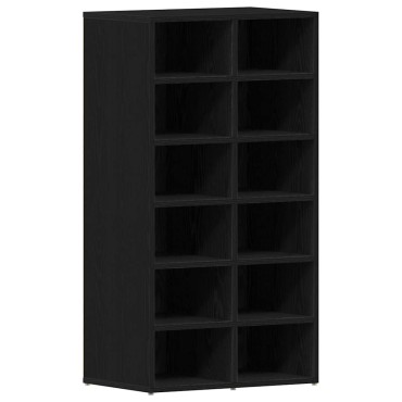 vidaXL Παπουτσοθήκη Μαύρη Δρυς 54x34x100,5cm από Τεχνητό Ξύλο