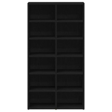 vidaXL Παπουτσοθήκη Μαύρη Δρυς 54x34x100,5cm από Τεχνητό Ξύλο