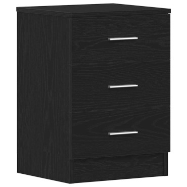vidaXL Κομοδίνο Μαύρο Δρυς 38x35x55cm από Τεχνητό Ξύλο 1 τεμ.