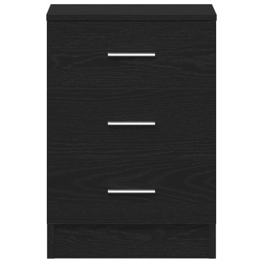 vidaXL Κομοδίνο Μαύρο Δρυς 38x35x55cm από Τεχνητό Ξύλο 1 τεμ.