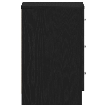 vidaXL Κομοδίνο Μαύρο Δρυς 38x35x55cm από Τεχνητό Ξύλο 1 τεμ.