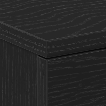 vidaXL Κομοδίνο Μαύρο Δρυς 38x35x55cm από Τεχνητό Ξύλο 1 τεμ.