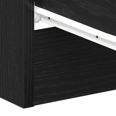 vidaXL Κομοδίνο Μαύρο Δρυς 38x35x55cm από Τεχνητό Ξύλο 1 τεμ.