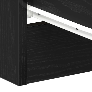 vidaXL Κομοδίνα 2 τεμ. Μαύρη Δρυς 38x35x55cm από Τεχνητό Ξύλο