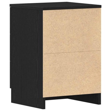 vidaXL Κομοδίνα 2 τεμ. Μαύρη Δρυς 38x35x55cm από Τεχνητό Ξύλο