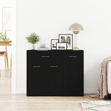 vidaXL Μπουφές από Μαύρη Δρυς 88x30x70cm από Τεχνητό Ξύλο 1 τεμ.