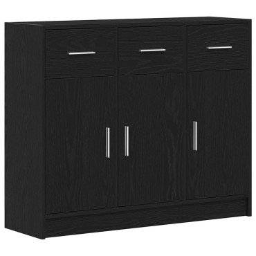 vidaXL Μπουφές από Μαύρη Δρυς 91x28x75cm από Τεχνητό Ξύλο 1 τεμ.