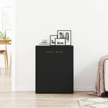 vidaXL Μπουφές Μαύρος Δρυς 60x30x75cm από Τεχνητό Ξύλο 1 τεμ.
