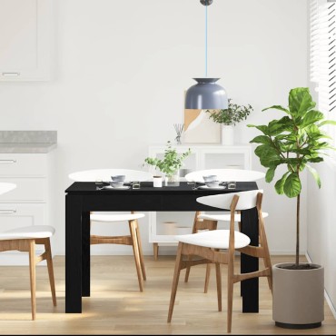 vidaXL Τραπεζαρία Μαύρη Δρυς 120x60x76cm από Τεχνητό Ξύλο 1 τεμ.