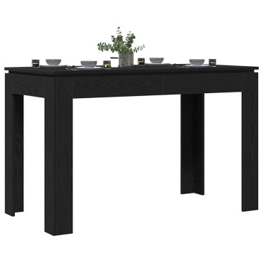 vidaXL Τραπεζαρία Μαύρη Δρυς 120x60x76cm από Τεχνητό Ξύλο 1 τεμ.