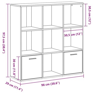 vidaXL Βιβλιοθήκη Μαύρη Δρυς 98x29x97,5cm από Τεχνητό Ξύλο 1 τεμ.