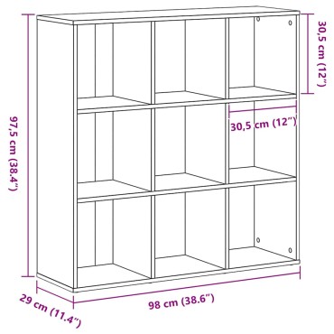 vidaXL Βιβλιοθήκη Μαύρη Δρυς 98x29x97,5cm από Τεχνητό Ξύλο 1 τεμ.