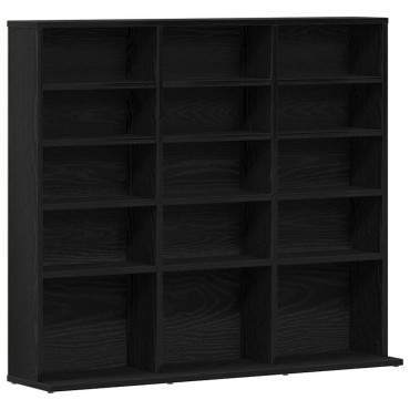 vidaXL Ντουλάπι για CD Μαύρο Δρυς 100x23x89,5cm από Τεχνητό Ξύλο 1 τεμ.