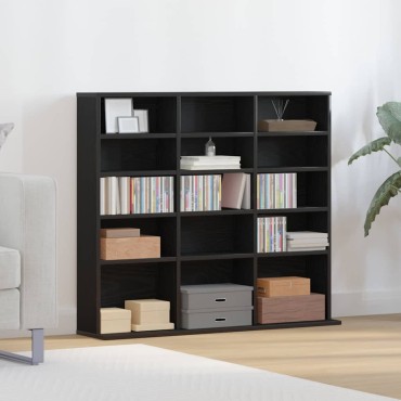vidaXL Ντουλάπι για CD Μαύρο Δρυς 100x23x89,5cm από Τεχνητό Ξύλο 1 τεμ.