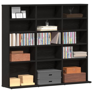 vidaXL Ντουλάπι για CD Μαύρο Δρυς 100x23x89,5cm από Τεχνητό Ξύλο 1 τεμ.