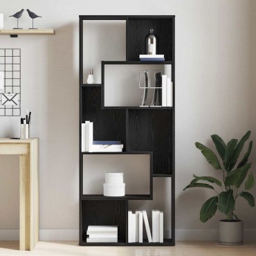 vidaXL Βιβλιοθήκη Μαύρη Δρυς 67x24x161cm από Τεχνητό Ξύλο 1 τεμ.
