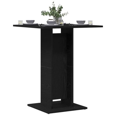 vidaXL Τραπέζι Μπιστρό Μαύρο Δρυς 60x60x75cm από Τεχνητό Ξύλο 1 τεμ.