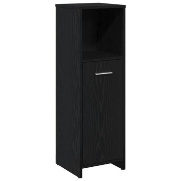 vidaXL Ντουλάπι Μπάνιου Μαύρο Δρυς 30x30x95cm από Τεχνητό Ξύλο