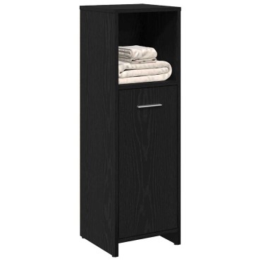 vidaXL Ντουλάπι Μπάνιου Μαύρο Δρυς 30x30x95cm από Τεχνητό Ξύλο