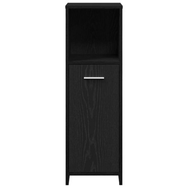vidaXL Ντουλάπι Μπάνιου Μαύρο Δρυς 30x30x95cm από Τεχνητό Ξύλο