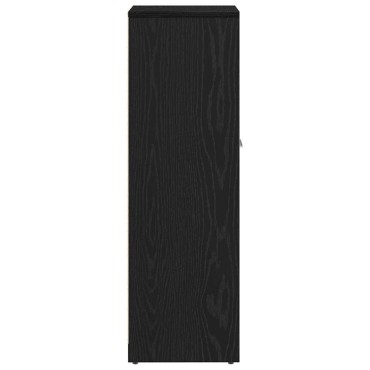 vidaXL Ντουλάπι Μπάνιου Μαύρο Δρυς 30x30x95cm από Τεχνητό Ξύλο