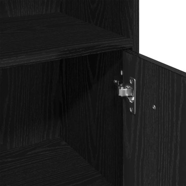 vidaXL Ντουλάπι Μπάνιου Μαύρο Δρυς 30x30x95cm από Τεχνητό Ξύλο