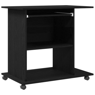 vidaXL Γραφείο Υπολογιστή Μαύρη Δρυς 80x50x75cm από Τεχνητό Ξύλο 1 τεμ.