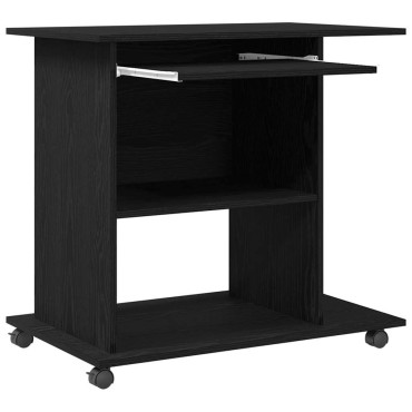 vidaXL Γραφείο Υπολογιστή Μαύρη Δρυς 80x50x75cm από Τεχνητό Ξύλο 1 τεμ.