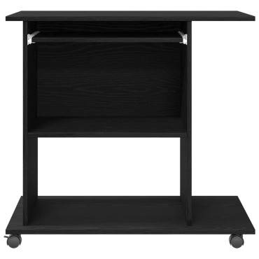 vidaXL Γραφείο Υπολογιστή Μαύρη Δρυς 80x50x75cm από Τεχνητό Ξύλο 1 τεμ.