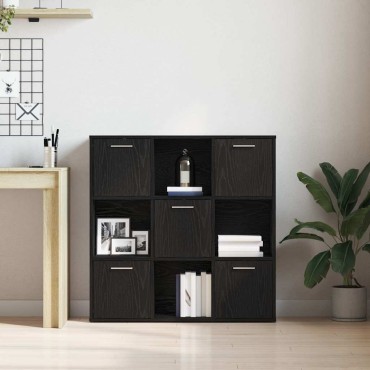 vidaXL Βιβλιοθήκη Μαύρη Δρυς 90x28x90cm από Τεχνητό Ξύλο 1 τεμ.