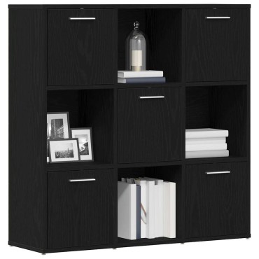 vidaXL Βιβλιοθήκη Μαύρη Δρυς 90x28x90cm από Τεχνητό Ξύλο 1 τεμ.