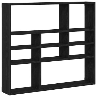 vidaXL Ράφι Τοίχου Μαύρη Δρυς 90x16x78cm από Τεχνητό Ξύλο 1 τεμ.