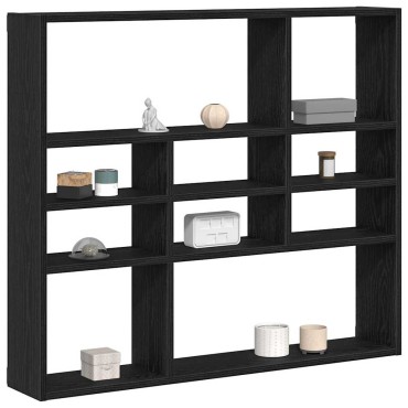 vidaXL Ράφι Τοίχου Μαύρη Δρυς 90x16x78cm από Τεχνητό Ξύλο 1 τεμ.