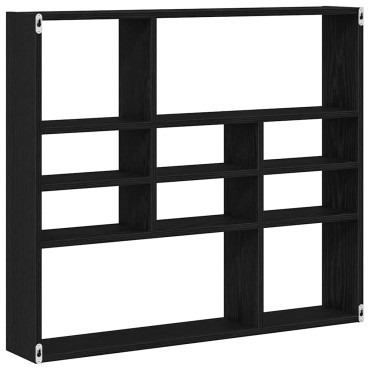 vidaXL Ράφι Τοίχου Μαύρη Δρυς 90x16x78cm από Τεχνητό Ξύλο 1 τεμ.