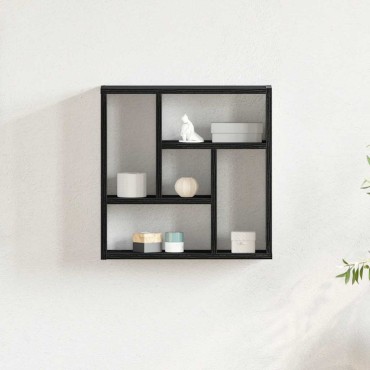 vidaXL Ράφι Τοίχου Μαύρη Δρυς 45x16x45cm από Τεχνητό Ξύλο 1 τεμ.