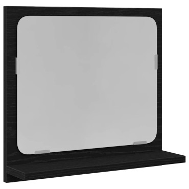 vidaXL Καθρέφτης Μπάνιου Μαύρος Δρυς 40x10,5x37cm από Τεχνητό Ξύλο 1 τεμ.