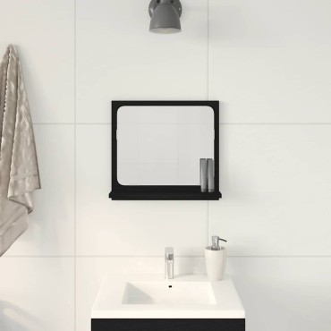 vidaXL Καθρέφτης Μπάνιου Μαύρος Δρυς 40x10,5x37cm από Τεχνητό Ξύλο 1 τεμ.