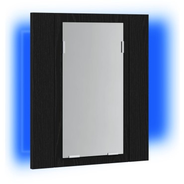 vidaXL Ντουλάπι Μπάνιου με LED, Μαύρο Δρυς, 40x12x45cm από Τεχνητό Ξύλο 1 τεμ.