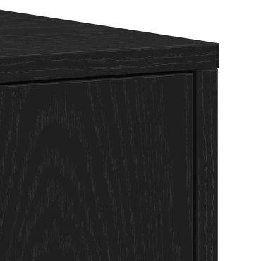 vidaXL Ντουλάπι Μπάνιου Μαύρο Δρυς 30x30x183,5cm από Τεχνητό Ξύλο