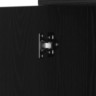 vidaXL Ντουλάπι Μπάνιου Μαύρο Δρυς 30x30x183,5cm από Τεχνητό Ξύλο