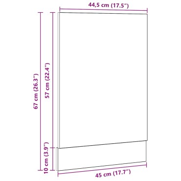 vidaXL Πλαίσιο Πλυντηρίου Πιάτων Lyon Μαύρο Δρυς 45x1,5x67cm από Τεχνητό Ξύλο