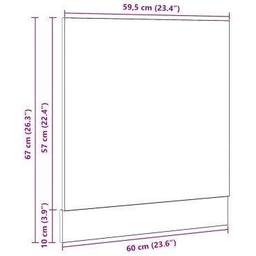 vidaXL Πλαίσιο Πλυντηρίου Πιάτων Lyon Μαύρο Δρυς 60x1,5x67cm από Τεχνητό Ξύλο