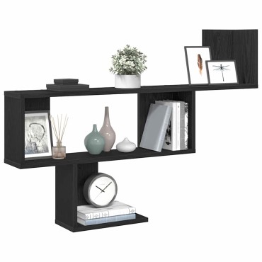 vidaXL Ράφι Τοίχου Μαύρη Δρυς 100x15x70cm από Τεχνητό Ξύλο 1 τεμ.