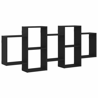 vidaXL Ράφι Τοίχου Μαύρη Δρυς 159x18x65cm από Τεχνητό Ξύλο 1 τεμ.