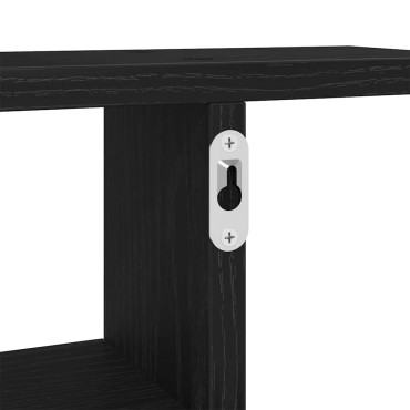 vidaXL Ράφια Τοίχου 2 τεμ. Μαύρη Δρυς 38x12x38cm από Τεχνητό Ξύλο