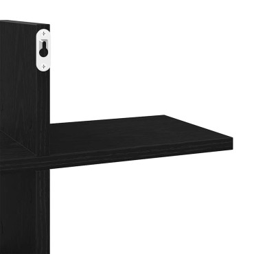 vidaXL Ράφι Τοίχου Μαύρη Δρυς 124,5x18x60,5cm από Τεχνητό Ξύλο 1 τεμ.