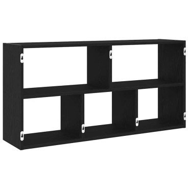 vidaXL Ράφι Τοίχου Μαύρη Δρυς 100x25x50cm από Τεχνητό Ξύλο 1 τεμ.