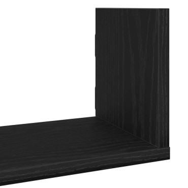 vidaXL Ράφια Τοίχου 3 τεμ. Μαύρη Δρυς 58x18x18cm από Τεχνητό Ξύλο