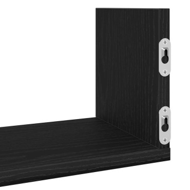 vidaXL Ράφια Τοίχου 3 τεμ. Μαύρη Δρυς 58x18x18cm από Τεχνητό Ξύλο